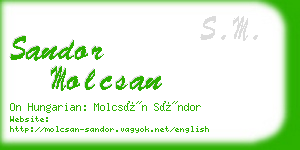 sandor molcsan business card